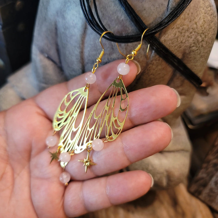 Rose Quartz Earrings - Wild Raven