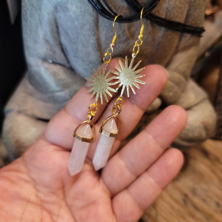 Rose Quartz Earrings - Wild Raven