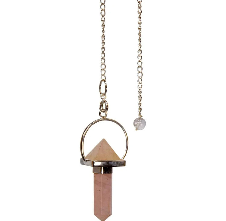 Rose Quartz Pendulum Pyramid w/ rose quartz point - Wild Raven