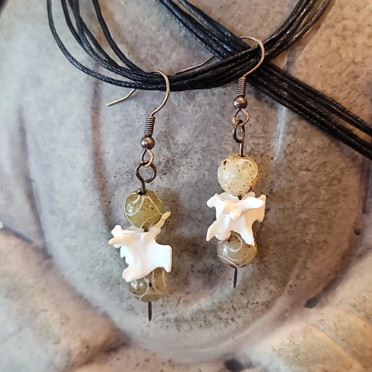 Snake Earrings with Carved Agate - Wild Raven