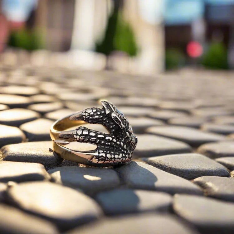 Stainless steel steel ring - Dragon claw - Wild Raven