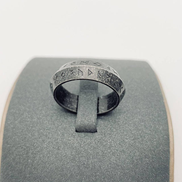 Stainless steel steel ring - Runes - Wild Raven