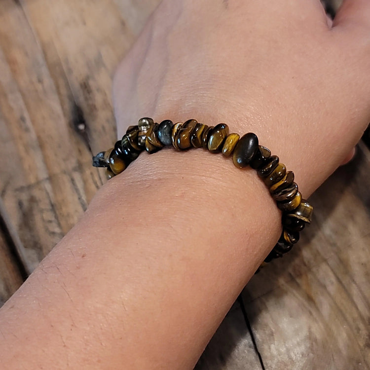 Tigers Eye Bracelet - chips - Wild Raven