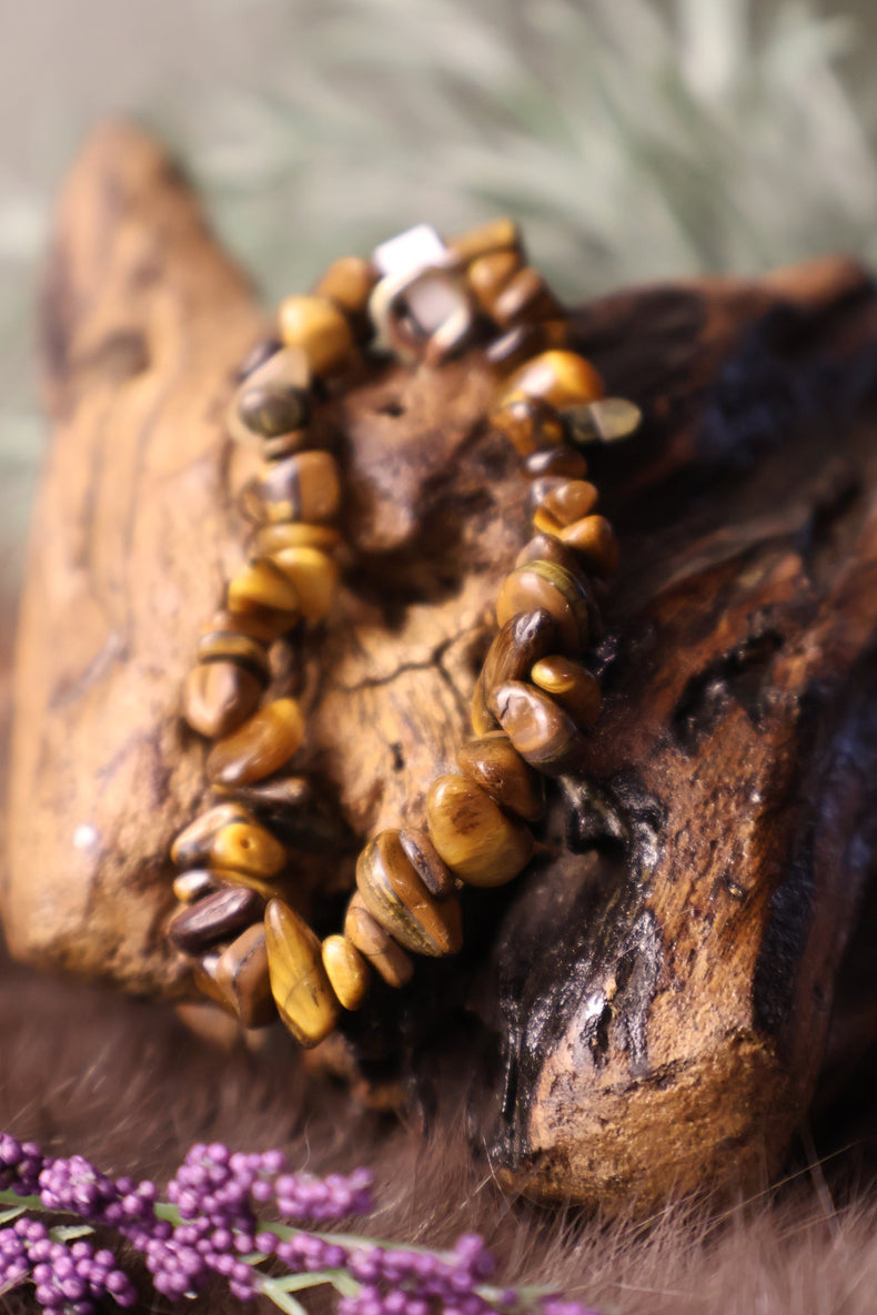 Tiger's Eye Chip Bracelet | Confidence, Focus & Protection