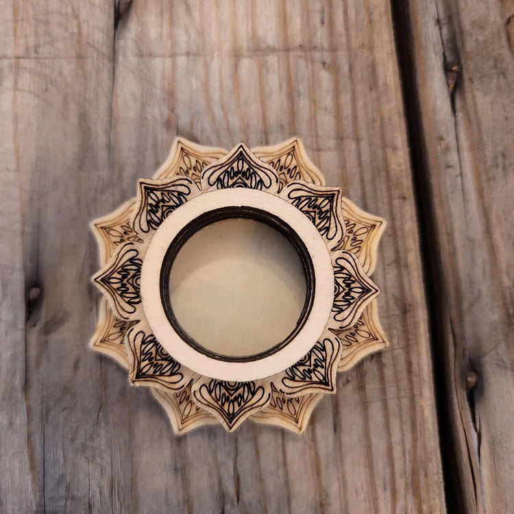 Wood Sphere Base - lotus - Wild Raven