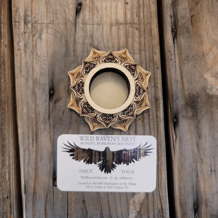 Wood Sphere Base - lotus - Wild Raven