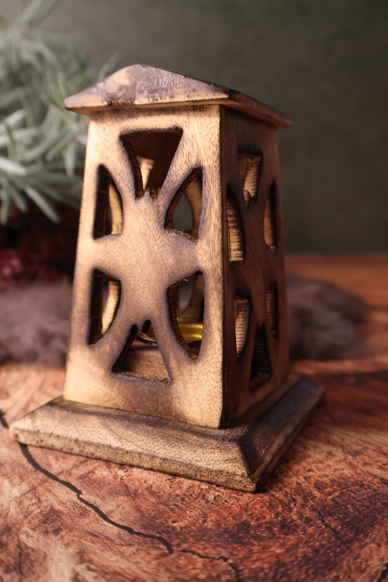 Carved Wood Incense Cone Tower