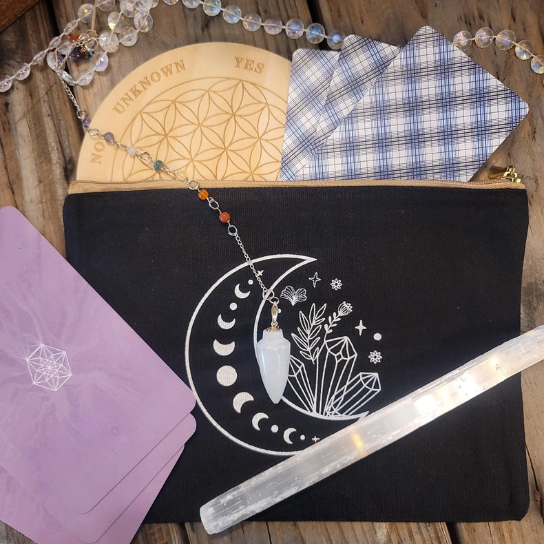 Zippered canvas bag - Wild Raven