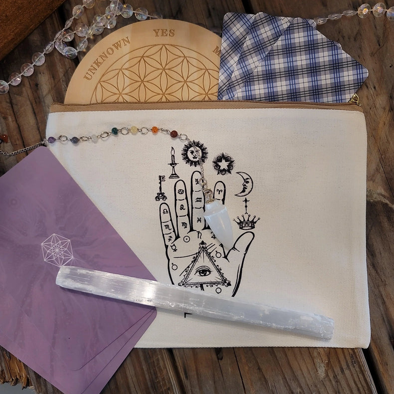 Zippered canvas bag - Wild Raven