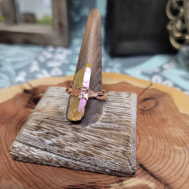 10.5 Sunshine Aura Quartz ring - Wild Raven