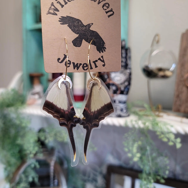 Butterfly Moon 14k earrings - Wild Raven