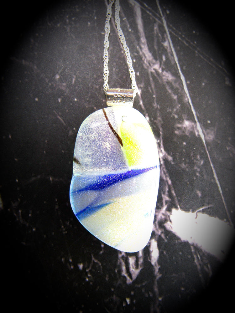 Dichroic Fused Glass Pendant - Wild Raven