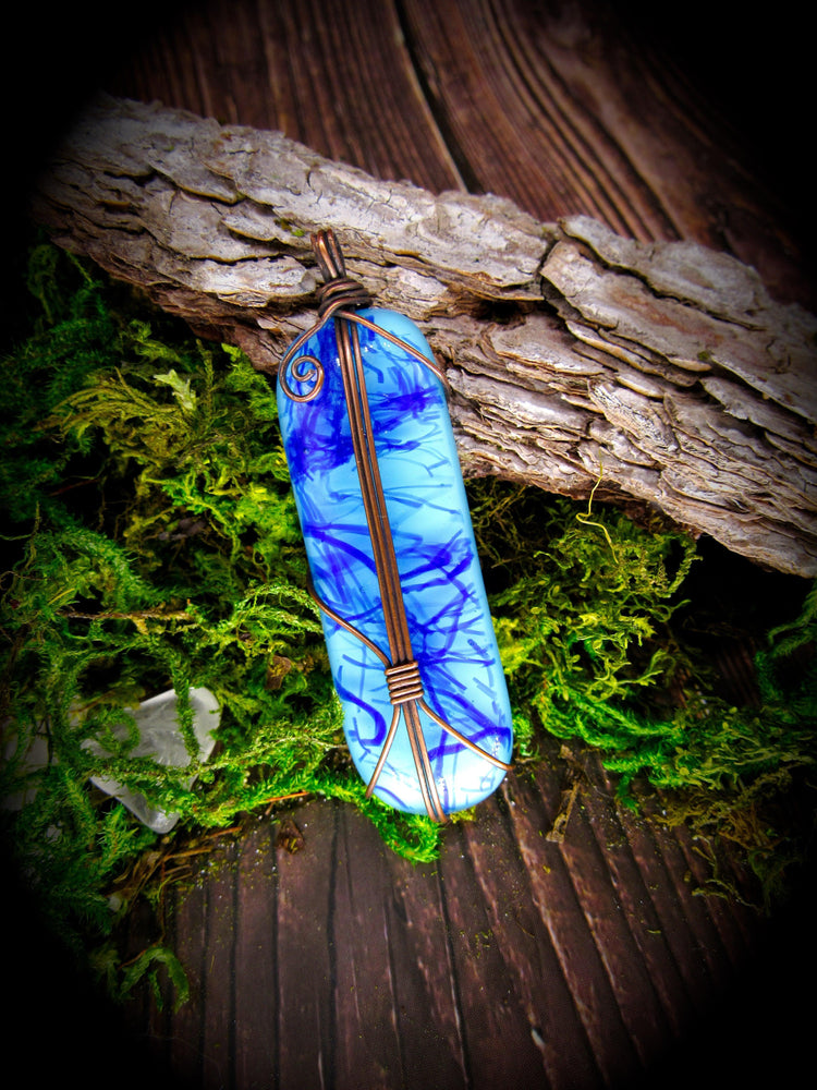 Fused Glass Pendant - Wild Raven