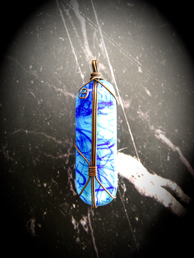 Fused Glass Pendant - Wild Raven