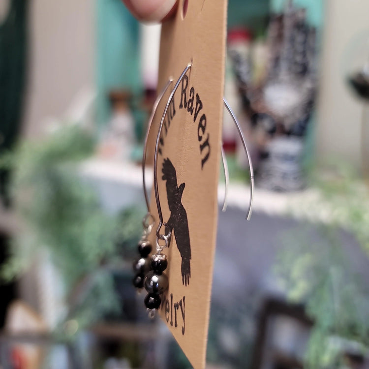 Hematite - Obsidian Stainless earrings - Wild Raven