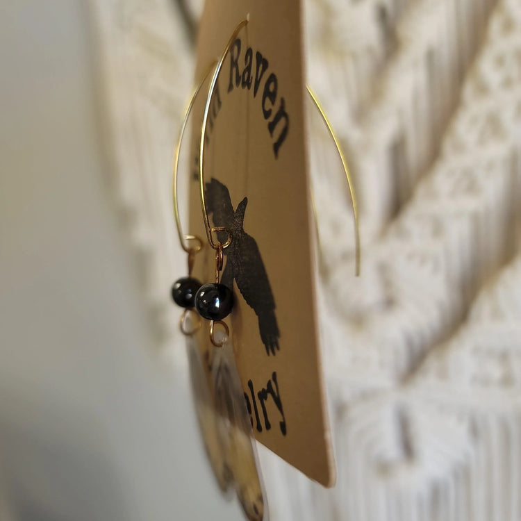 Moth - hematite 18k earrings - Wild Raven