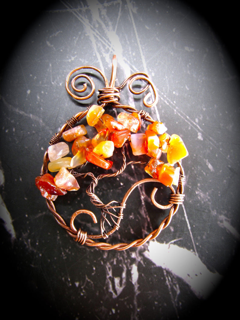 Red Eye Agate Tree of life Pendant - Wild Raven