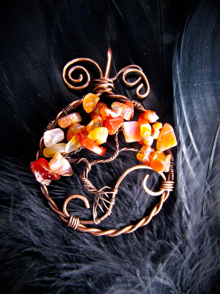 Red Eye Agate Tree of life Pendant - Wild Raven