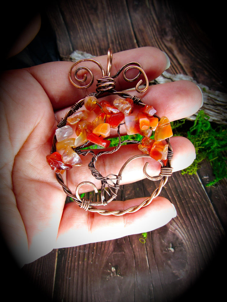 Red Eye Agate Tree of life Pendant - Wild Raven