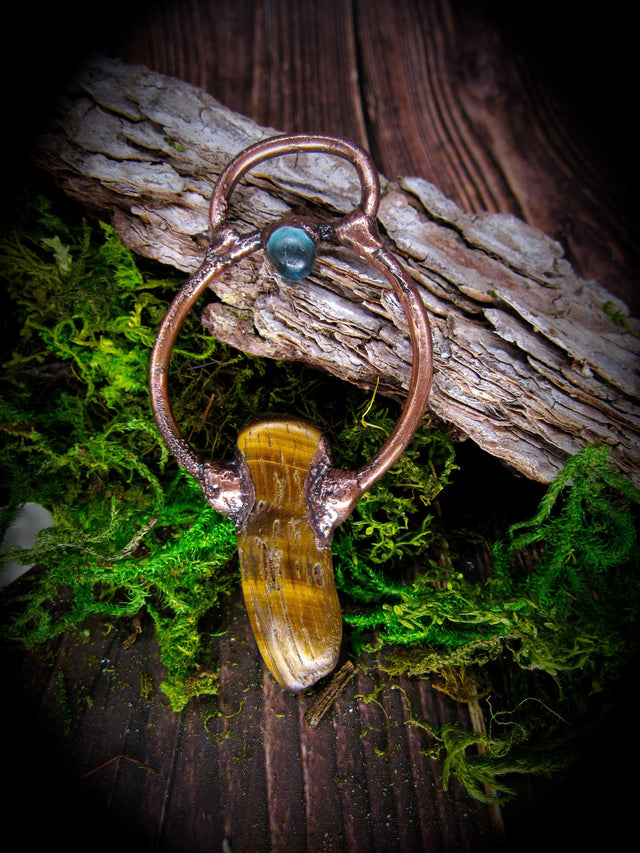 Tiger's Eye and Sea Glass - Wild Raven