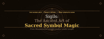 Sacred symbol magic sigil on dark background with geometric lines and mystical stars