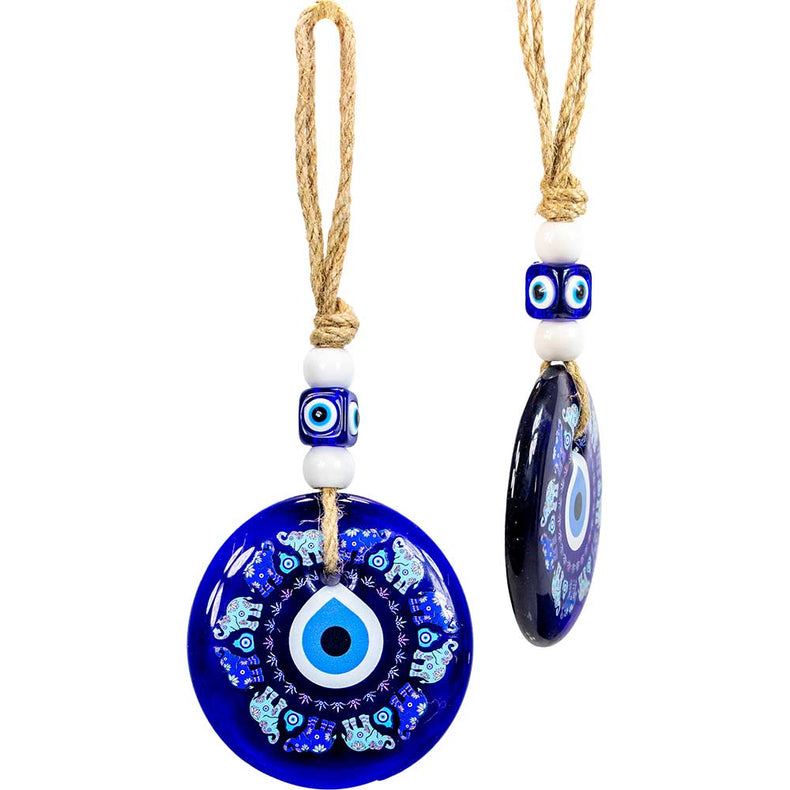 Glass Evil Eye Wall Hanging Talisman Circle of Fatima Hands: Fatima Hand