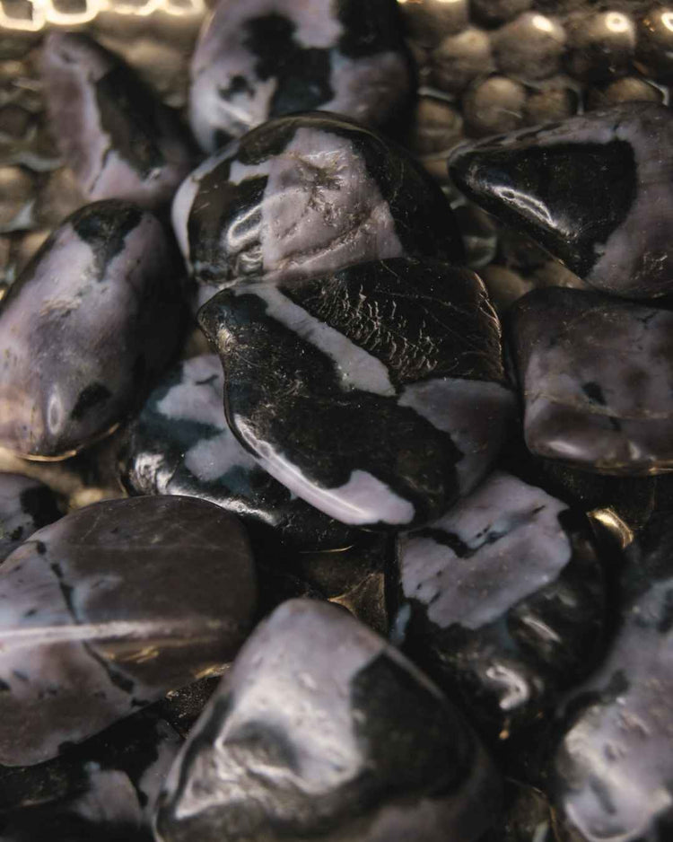 Indigo Gabbro Tumbled | Shadow Work + Transformation
