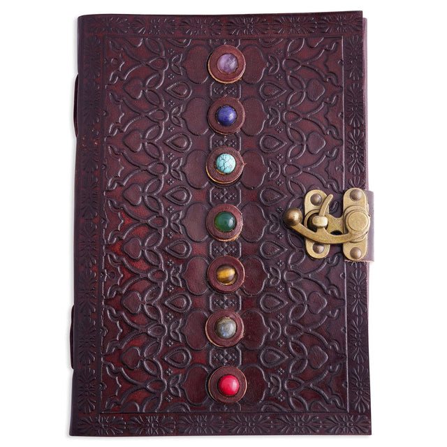 Handmade Embossed Stone Leather Diary 9x6 Inch