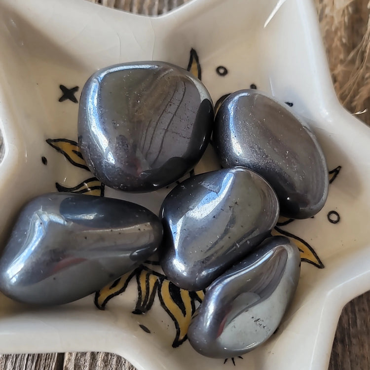 Hematite Tumbled Stone | Grounding & Mental Clarity