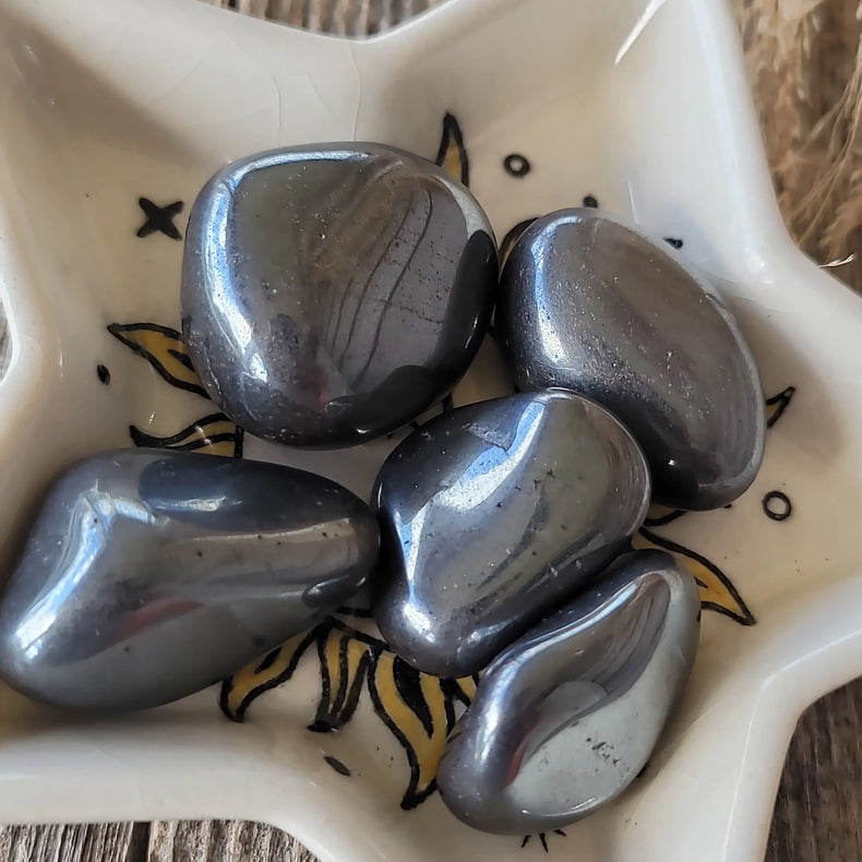 Hematite Tumbled Stone | Grounding & Mental Clarity