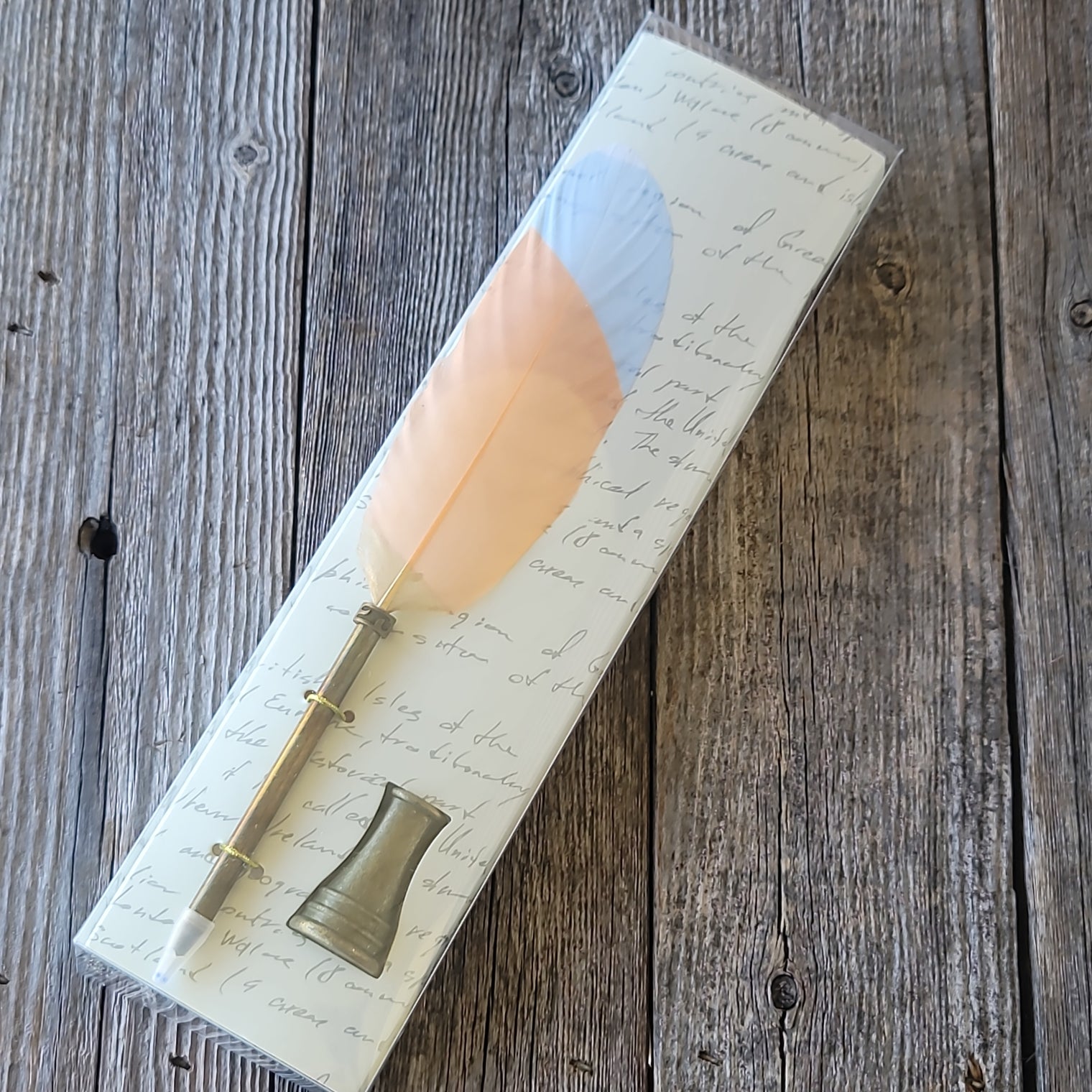 Quill Ballpoint Pen & Stand: Stripe Orange