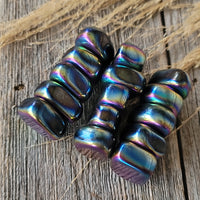 Magnetic Rainbow Hematite Tumbled
