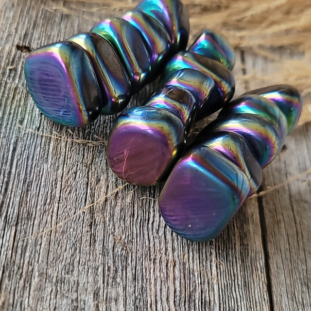 Magnetic Rainbow Hematite Tumbled