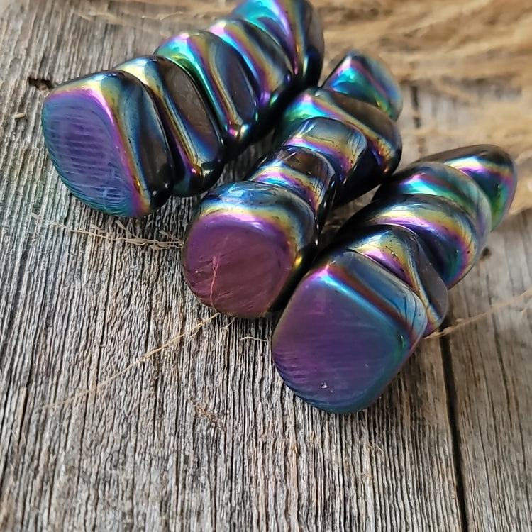 Rainbow Hematite Tumbled | Magnetic Grounding + Aura Shield