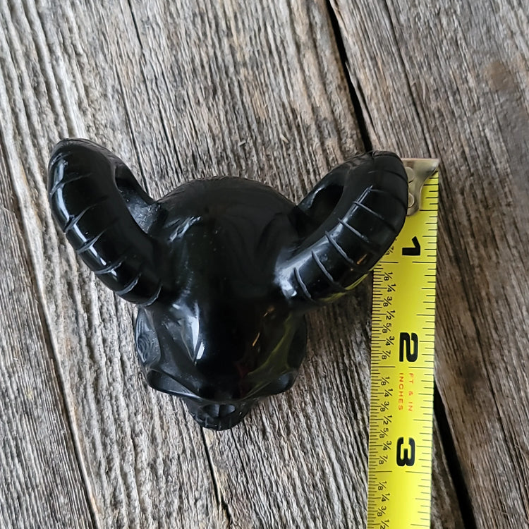 Obsidian Skull - horned