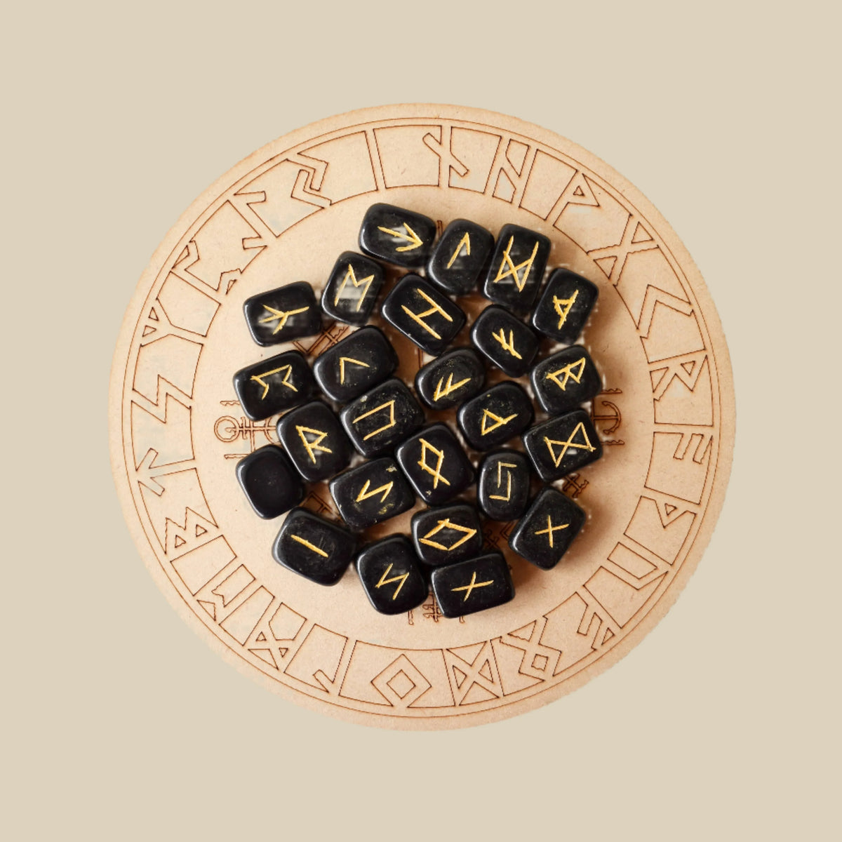 Wild Rescuers Rune Letter Rune Set – Black Jasper | Shielding & Deep Earth Wisdom – Wild Raven's Nest