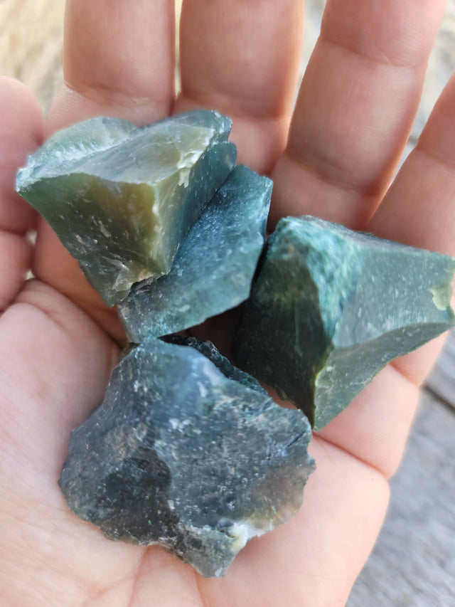Green Moss Agate Raw