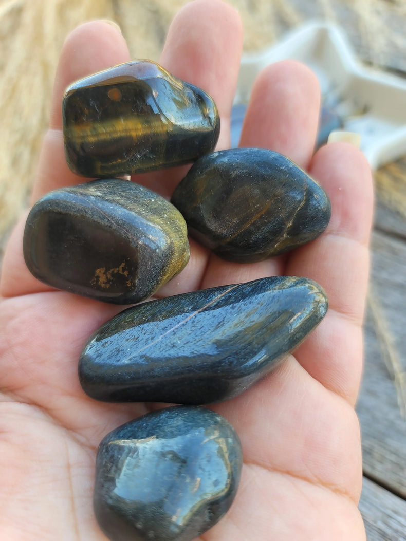 Blue Tiger Eye Tumbled | Insight + Protection
