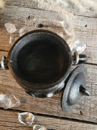 Mini Triple Moon Cast Iron Cauldron w/ Lid (3.5 in.)