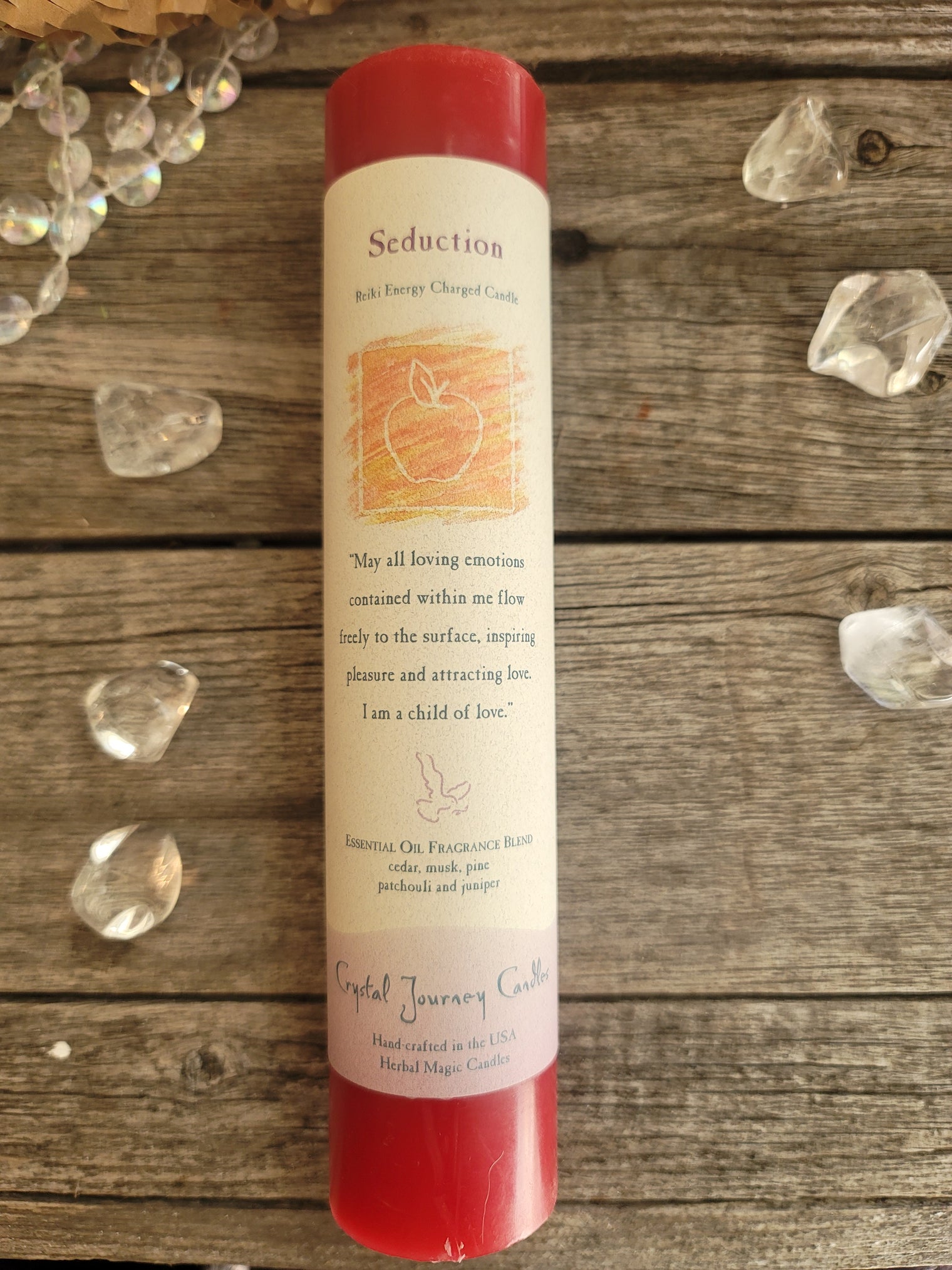 Reiki Herbal Pillar Candle - Seduction