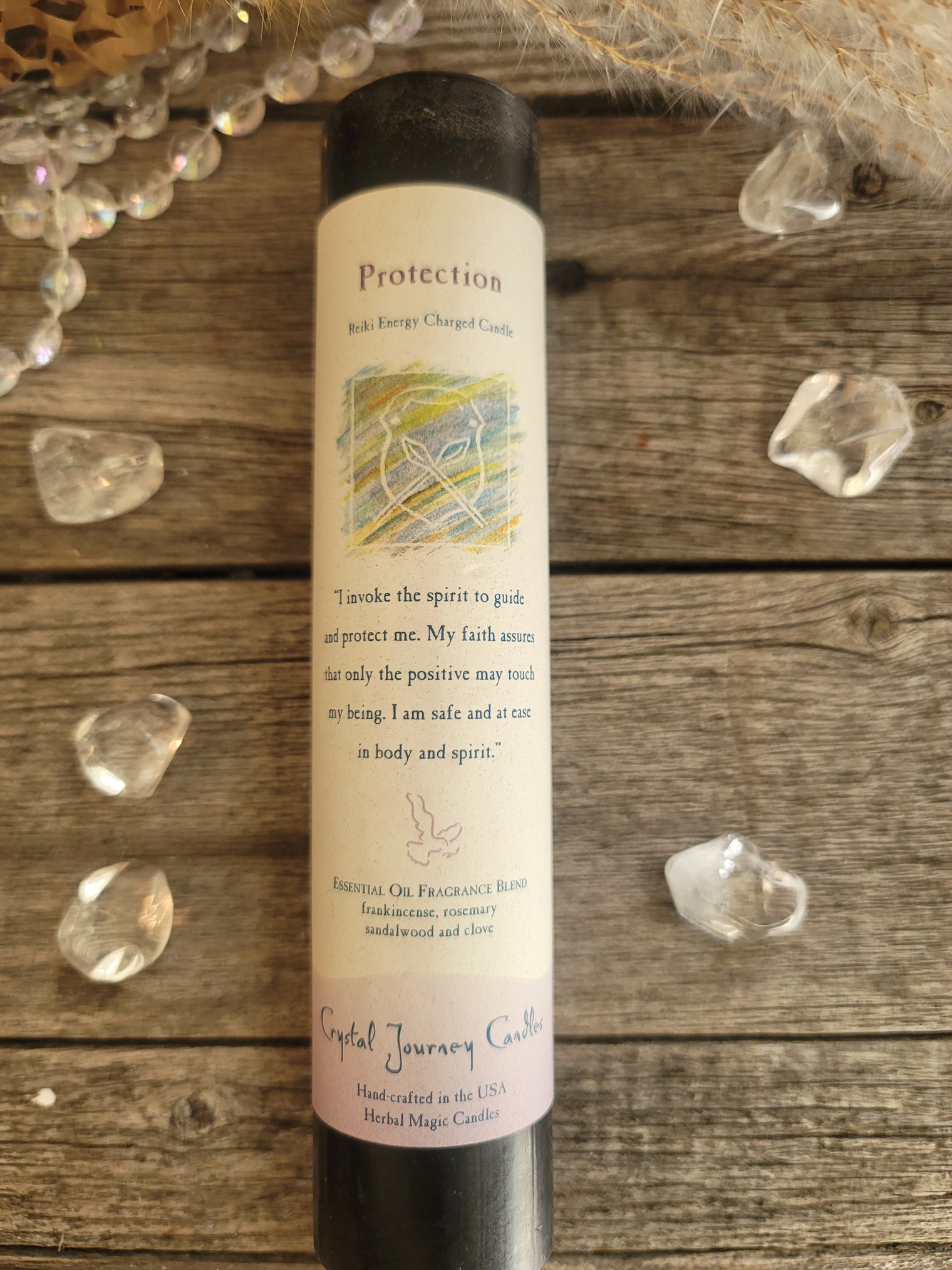Reiki Herbal Pillar Candle - Protection