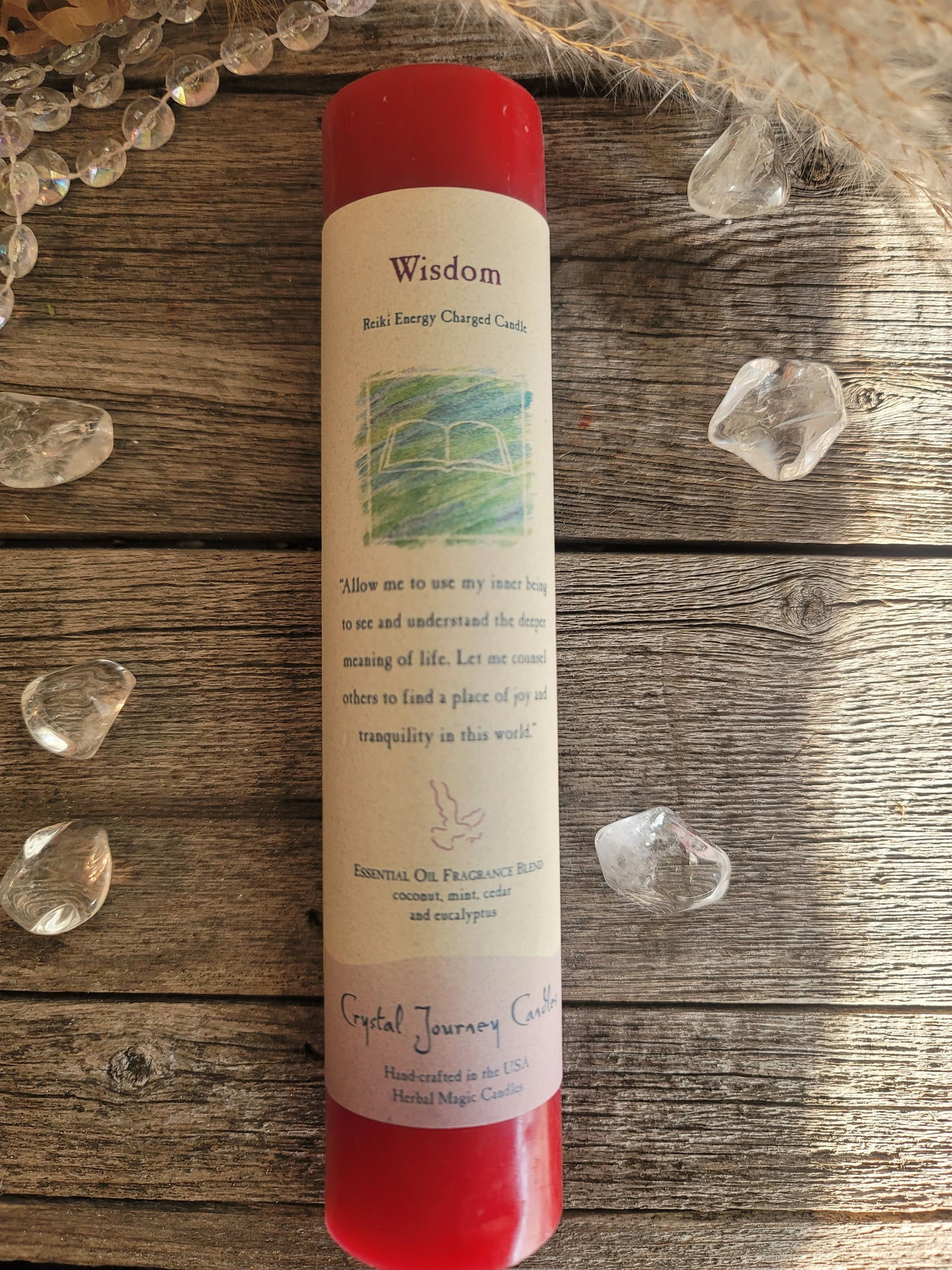 Reiki Herbal Pillar Candle - Wisdom