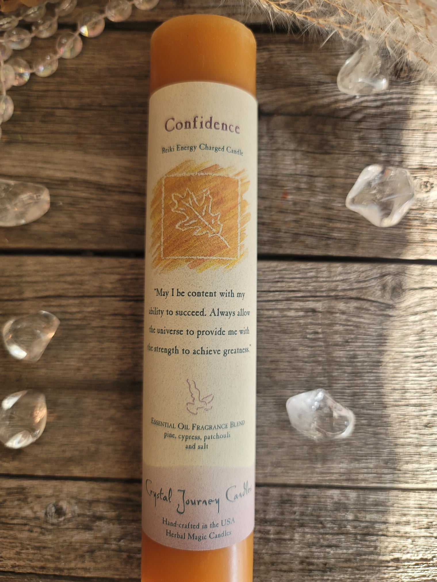 Reiki Herbal Pillar Candle - Confidence