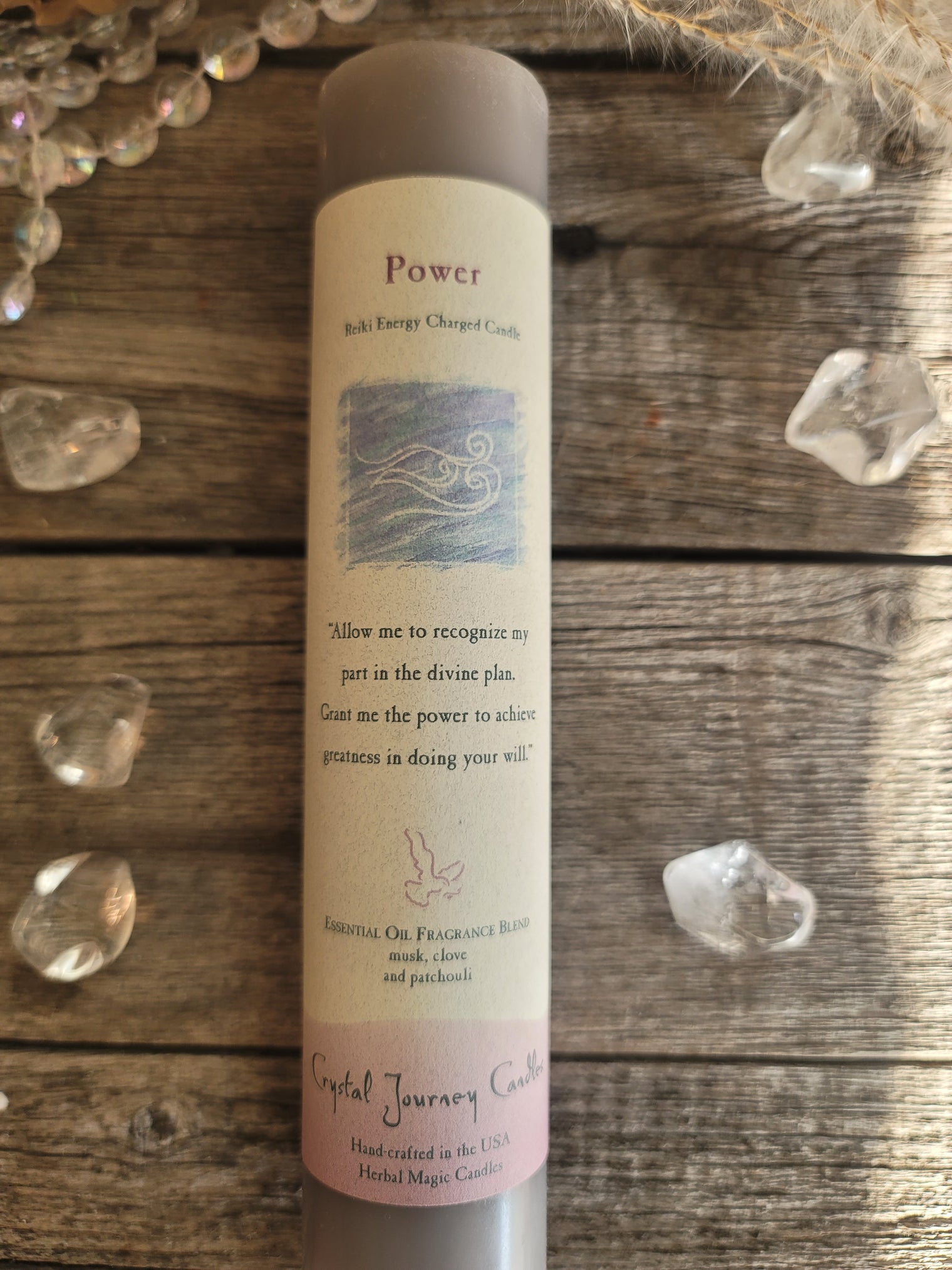 Reiki Herbal Pillar Candle - Power