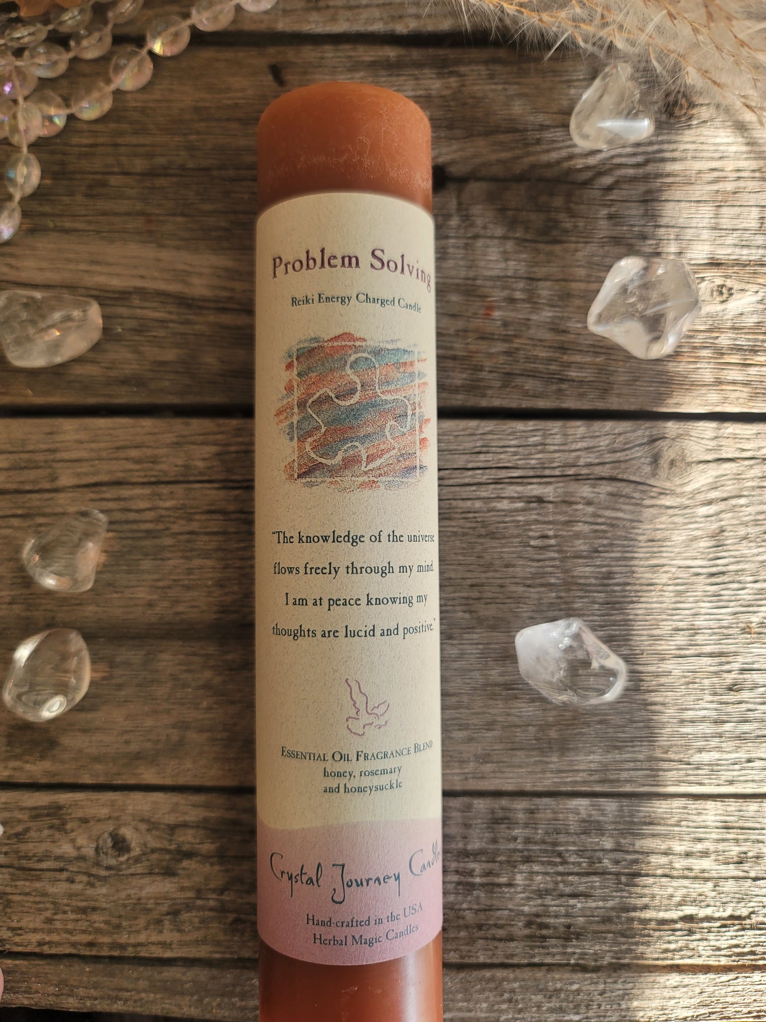 Reiki Herbal Pillar Candle - Problem Solving