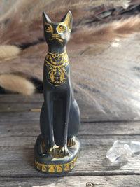 Bastet Statues - Black & Antique Gold