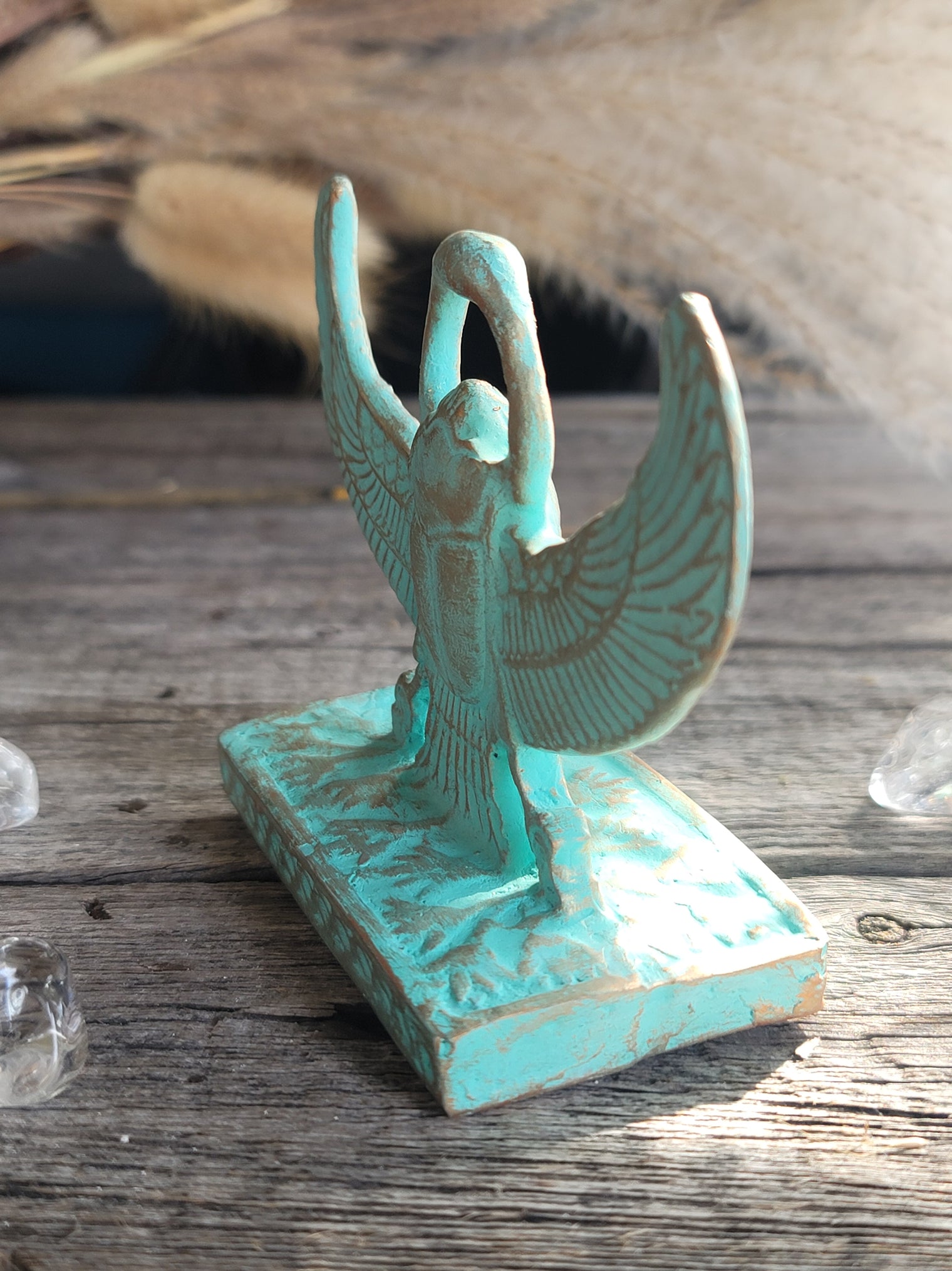 Winged Scarab double-sided Patina - 4"