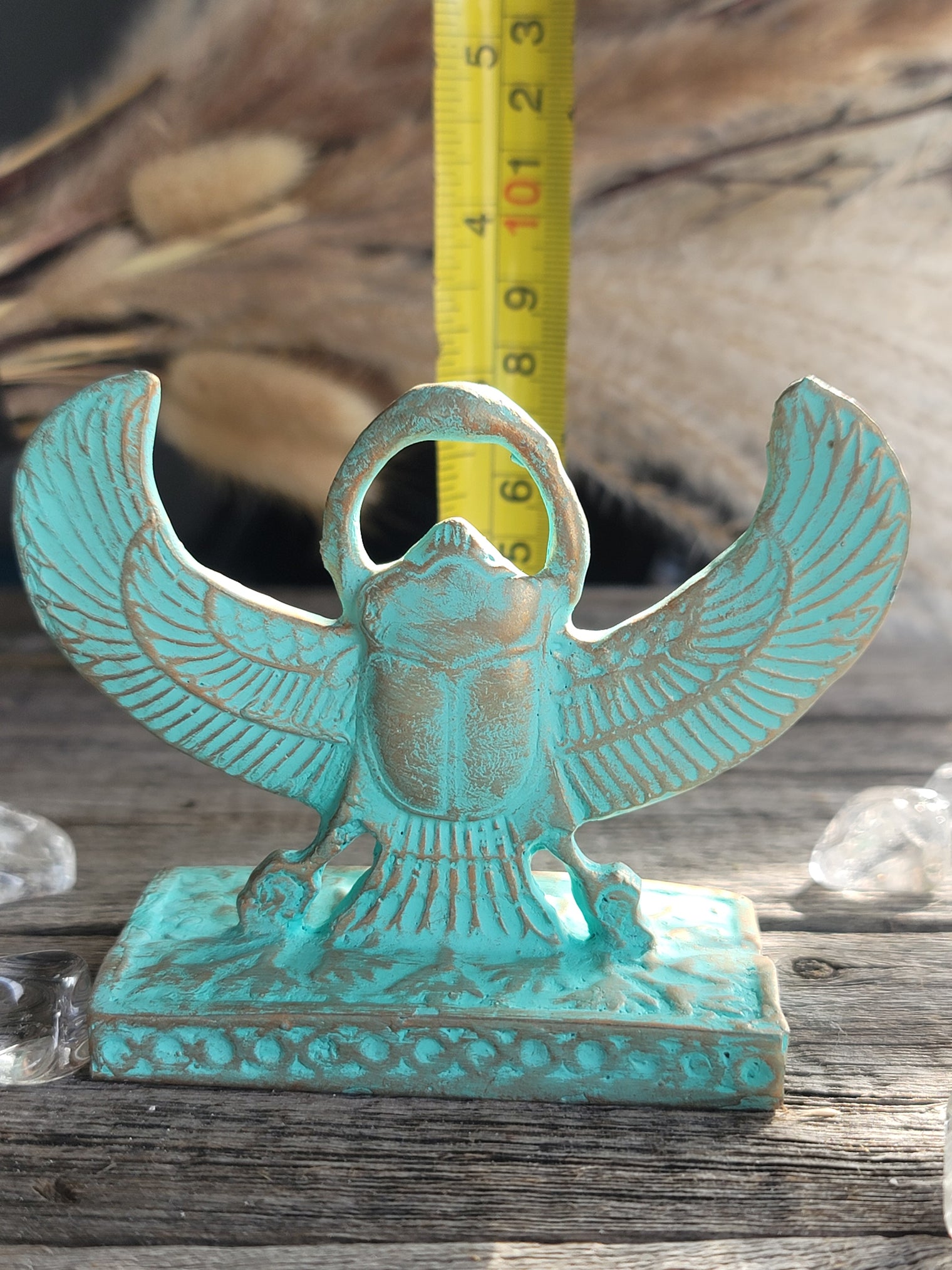 Winged Scarab double-sided Patina - 4"