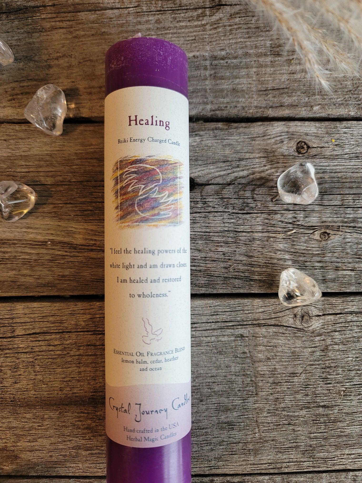 Reiki Herbal Pillar Candle - Healing
