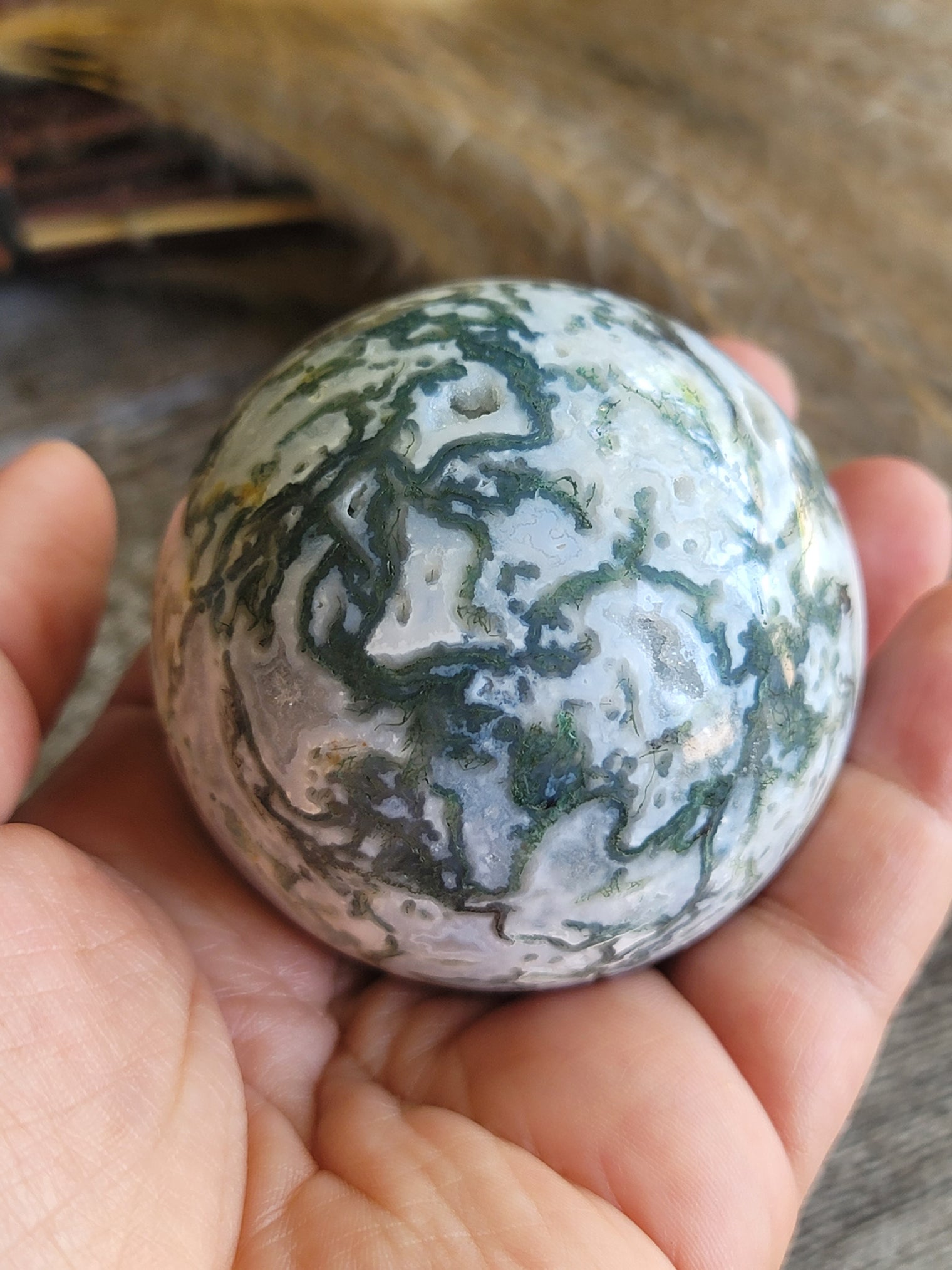 Moss Agate sphere